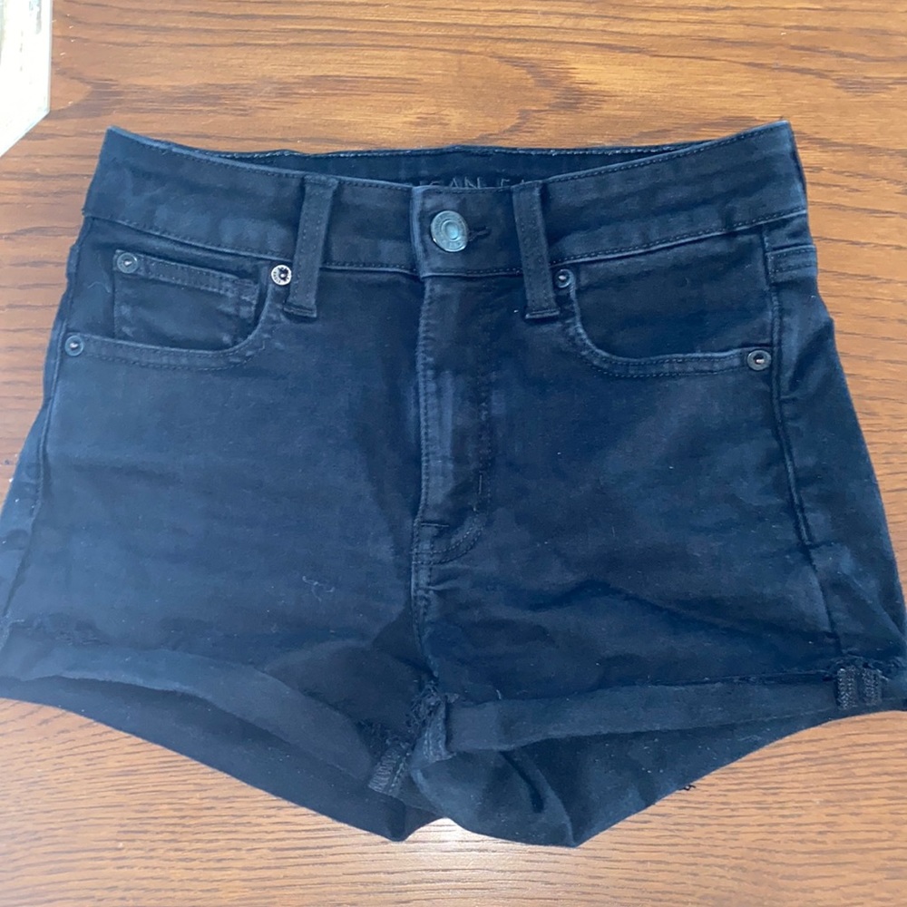 black american eagle jean shorts